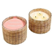 COCONUT ROSE Field + Fleur Reed 3-Wick Handwoven 21 oz Scented Jar Candle