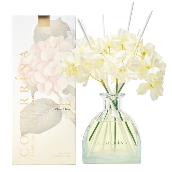 COCORRNA Clean Linen 8.5Fl.oz Reed Diffuser Set