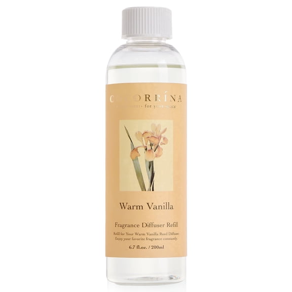COCORRÍNA Reed Diffuser Refill Oil, Warm Vanilla 6.7 fl oz, Home Fragrance Oil for Bedroom Bathroom Aromatherapy Decor