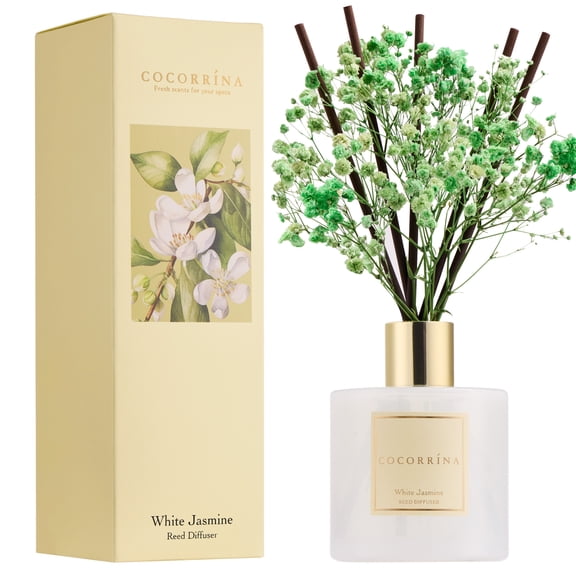 COCORRNA White Jasmine Reed Diffuser Set