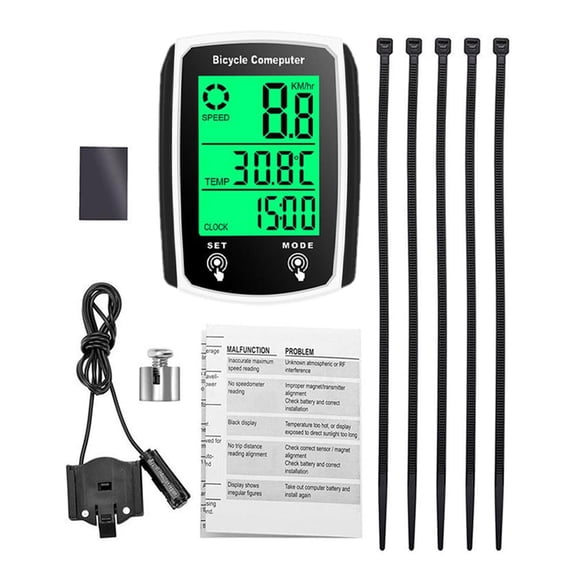 COCOTINA Waterproof Wired LCD Digital Cycle Bike Computer Bicycle Speedometer Odometer G5 V7E7