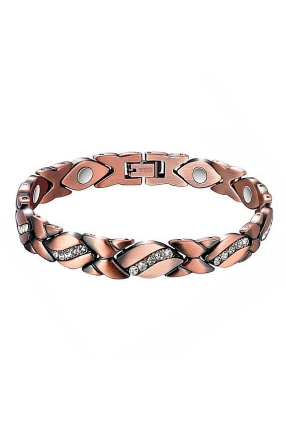 Pekkaxy Women's Pure Copper Magnetic Bracelet For Healing Cuff Carpal Bangle