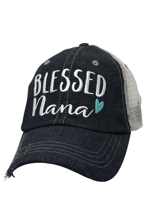 Blessed Nana Grandma Embroidered Baseball Hat Mesh Trucker Style Hat Cap Mothers Day Pregnancy Announcement