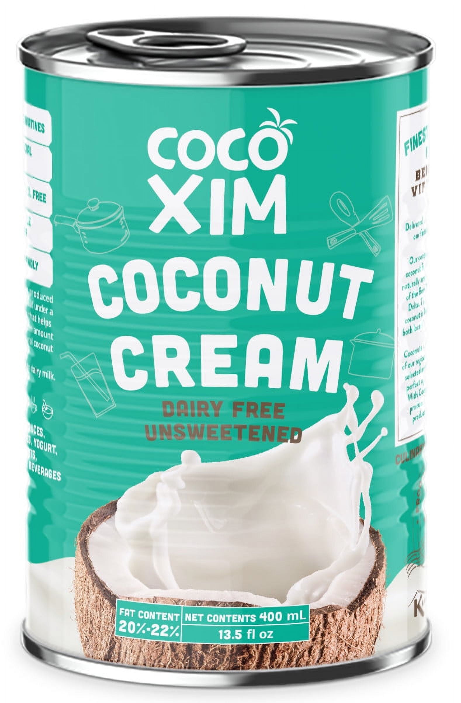 COCOXIM Coconut Cream, Dairy free unsweetened 20-22% fat