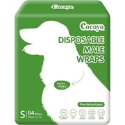 COCOYO Y12 Disposable Male Dog Wraps, Small Size, 84 Count, Super Absorbent, Breathable