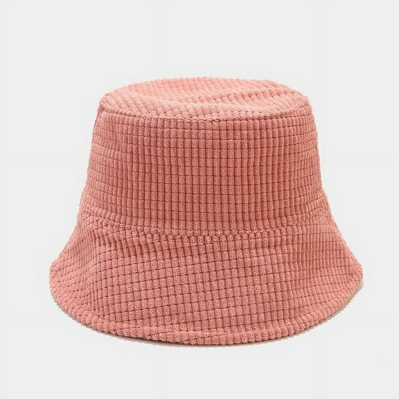 COCOpeaunt Autumn Winter Bucket Hat Solid Fisherman Hat Corduroy Sun Hat Reversible Hip-hop Cap Foldable Hunting Hat Fishing Cap for Women