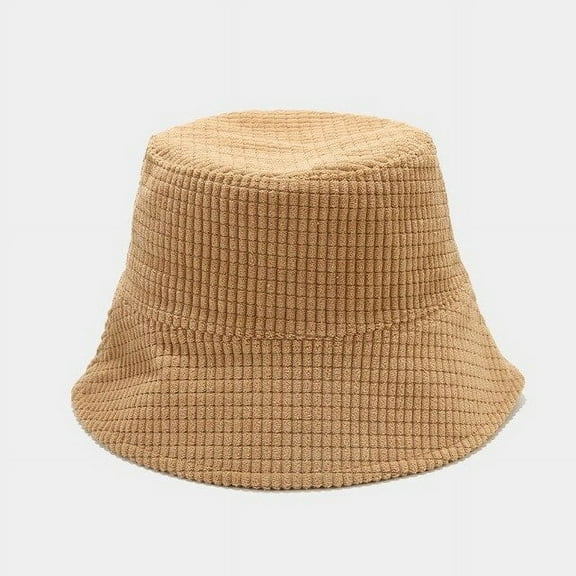 COCOpeaunt Autumn Winter Bucket Hat Solid Fisherman Hat Corduroy Sun Hat Reversible Hip-hop Cap Foldable Hunting Hat Fishing Cap for Women