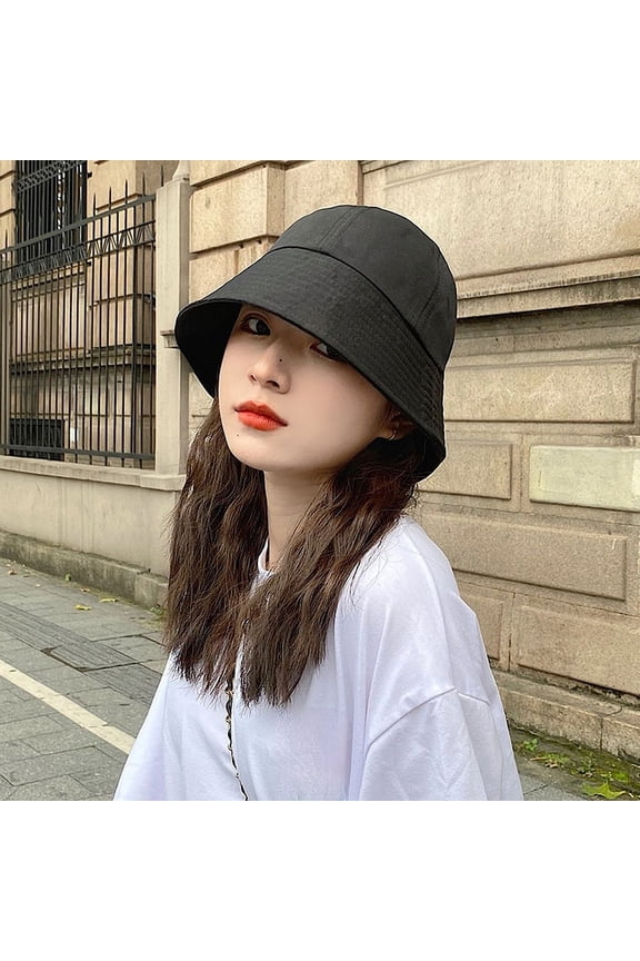 Black White Solid Bucket Hat Unisex Bob Caps Hip Hop Gorros Men Women Summer Autumn Panama Cap Beach Sun Fishing Boonie Hat