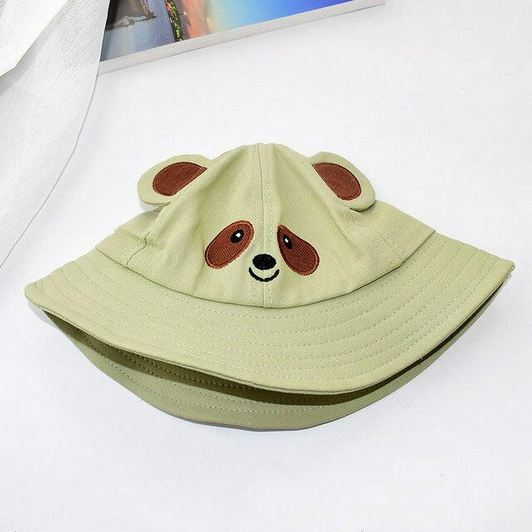 COCOpeaunt Child-Parents Raccoon Bucket Hat for Women Summer
