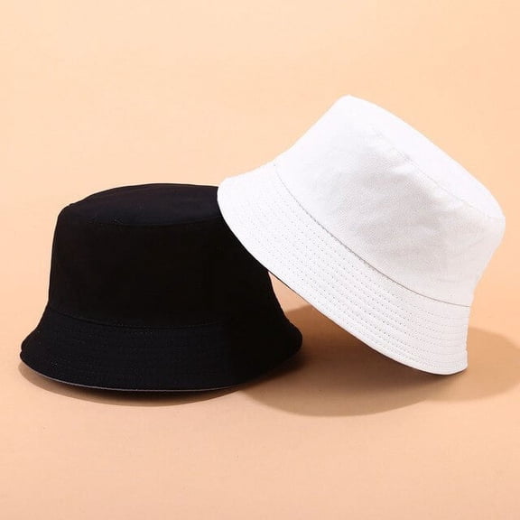 COCOpeaunt Double-sided Wearing Cap Solid Color Bucket Hat Men Women Sun Hat Reversible Fisherman Hat Summer Panama Cap Sun Fishing Gorros
