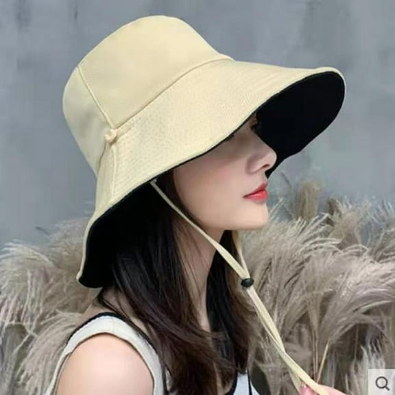 COCOpeaunt Double-sided Wearing Cap Solid Color Bucket Hat Women Sun Hat Reversible Fisherman Hat Summer Panama for Women Fishing Gorros