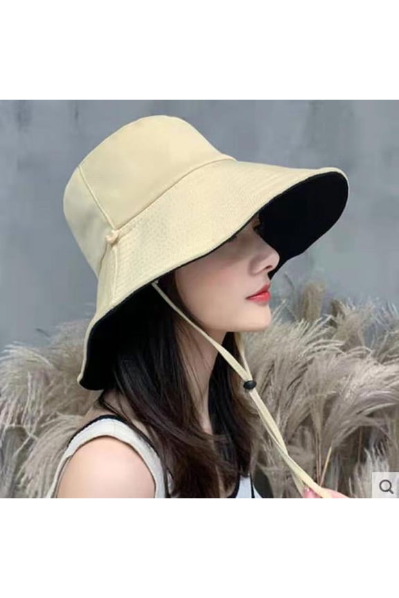 Double-sided Wearing Cap Solid Color Bucket Hat Women Sun Hat Reversible Fisherman Hat Summer Panama for Women Fishing Gorros