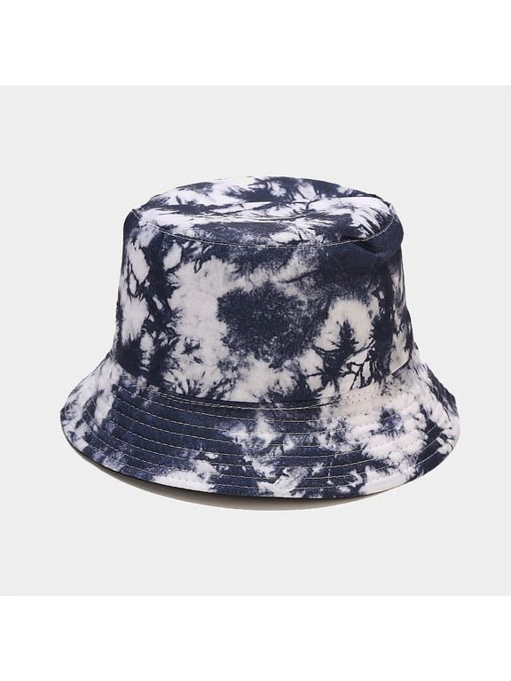 Double-sided Wearing Cap Visor Rainbow Color Bucket Hat Men Women Cotton Flat Sun Hat Reversible Sun Tie Dye Fisherman Hat Gift