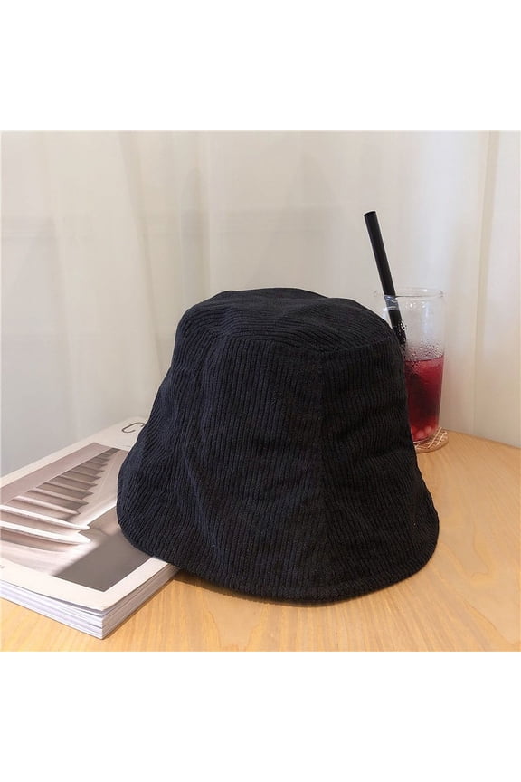 Fashion Autumn Winter Corduroy Retro Bucket Hat for Women Plain Panama Outdoor Hiking Beach Fishing Cap Sunscreen Female Sunhat
