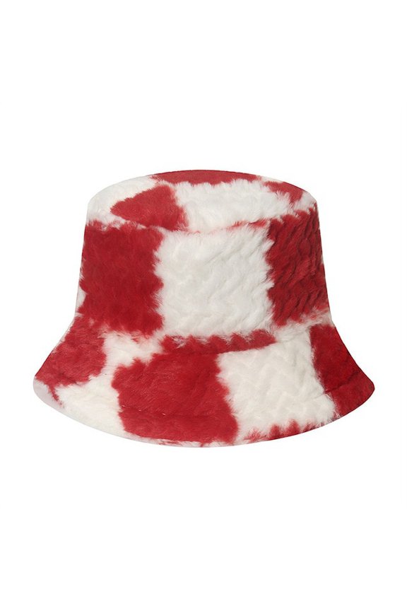 Fashion Black White Women Winter Bucket Hat Flat Hip-hop Plaid Autumn Grid Fashion Design Fisherman Hat Unisex Panama Bob Cap