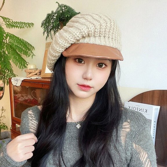 COCOpeaunt Fashion Plain Octagonal Cap Ladies Hats Autumn Winter Hats for Women Casual Knitting Hat British Retro Beret Painter Caps