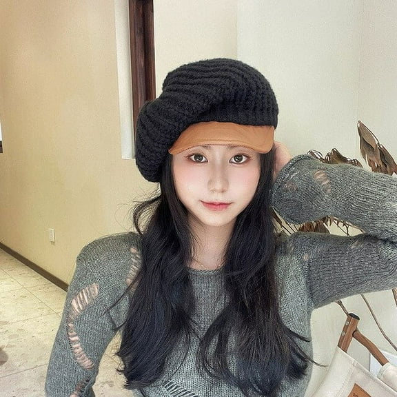 COCOpeaunt Fashion Plain Octagonal Cap Ladies Hats Autumn Winter Hats for Women Casual Knitting Hat British Retro Beret Painter Caps