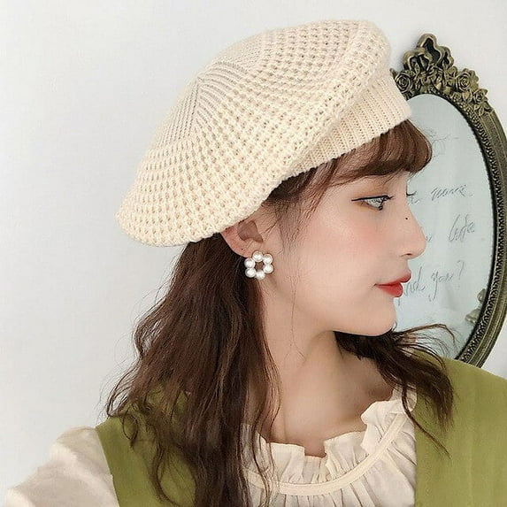 COCOpeaunt Fashion Winter Women Beret Warm Knitted Baggy Beanie Hat Pretty Comfortable Plain Caps Multicolor Elasticity Ski Cap Flat Cap