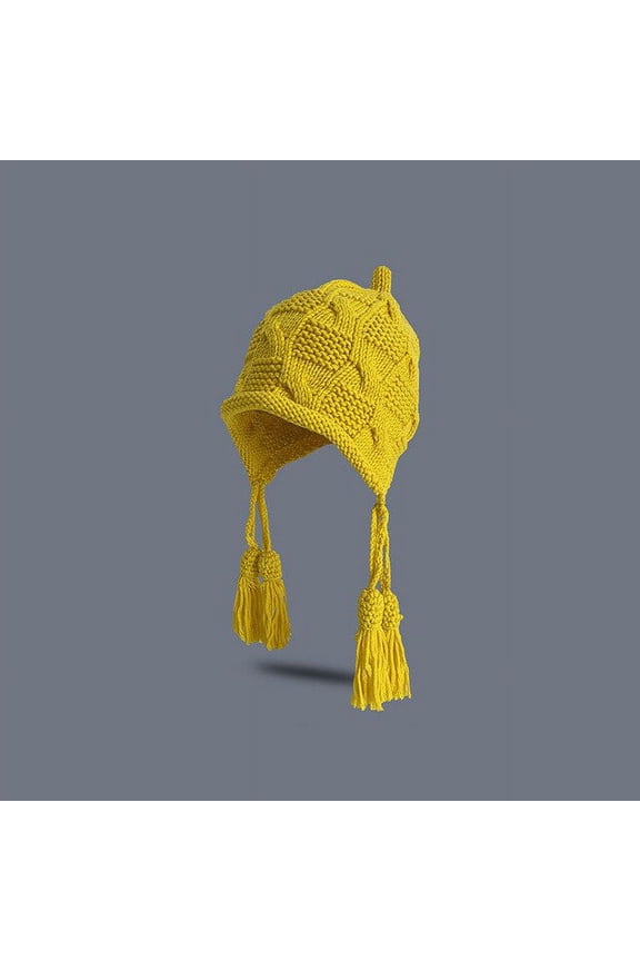 Fashion Women Hats Knit Braided Solid Hat Handmade Knitting Crochet Warmer Beanie Winter Cap Accessories Bonnets for Women