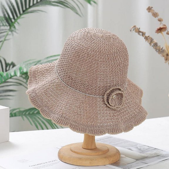 COCOpeaunt Handmade Crochet Floppy Top Summer Hats Collapsible Dome Bucket Hat Hollow Out Solid Color Beach Caps Simplicity Soft Women Hat