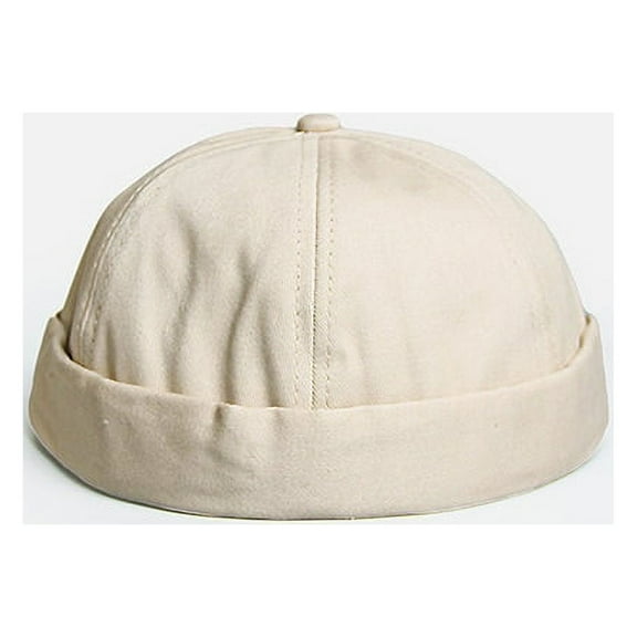 COCOpeaunt Men Women Skullcap Sailor Cap Outdoor Cotton Hat Warm Rolled Cuff Bucket Cap Brimless Hat Solid Adjustable Hip-Hop Hats Gorros