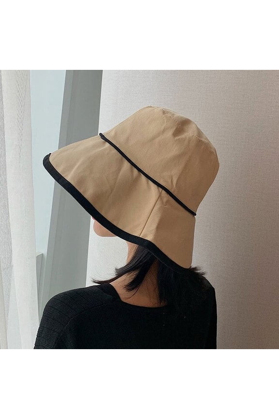 Bucket Hats with String Summer Sun Hats for Women Outdoor Foldable Panama Womens Bucket Hats Khaki Casual Fisherman Hats