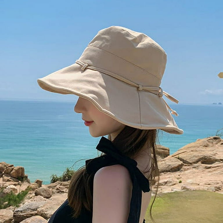 COCOpeaunt New Autumn Summer Solid Color Bucket Hat for Women UV