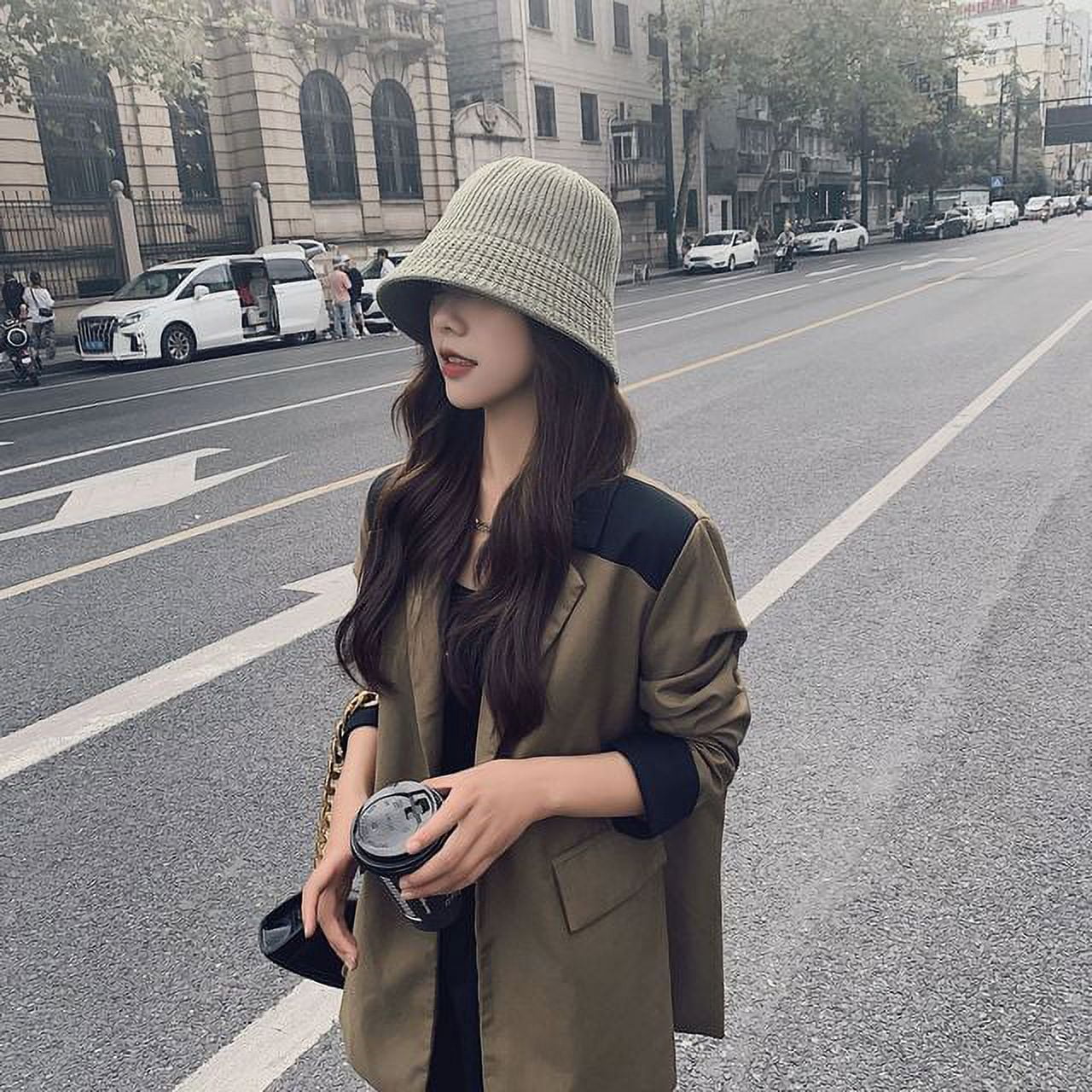 COCOpeaunt New Autumn Winter Bucket Hat Bucket Hats Solid Top Womens Fashion Bucket Cap Panama Fisherman Caps Outdoor Cap Travel Hat Gift