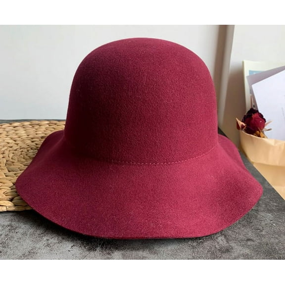 COCOpeaunt New Autumn Winter Woolen Cloth Bucket Hat Women Fashion Vintage Fisherman Hats Versatile Cap Spring Felt Hat 6 Colors Foldable
