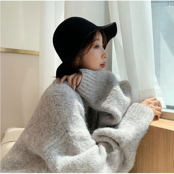 COCOpeaunt New Autumn Winter Woolen Cloth Bucket Hat Women Fashion Vintage Fisherman Hats Versatile Cap Spring Felt Hat 6 Colors Foldable