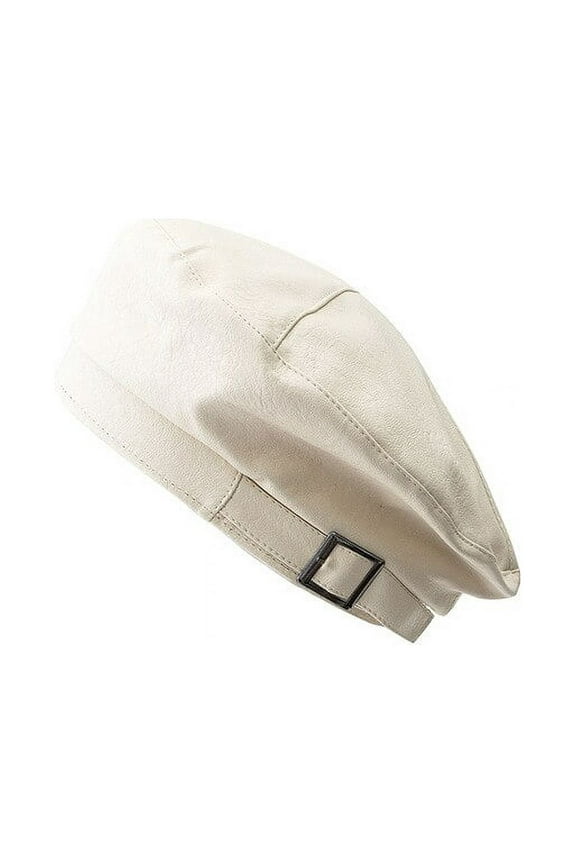 New Beret Cap Fashion Women Casual PU Leather Beret Hat for Women Autumn summer Retro Beanie Caps Hot Solid Boinas De Mujer Gift