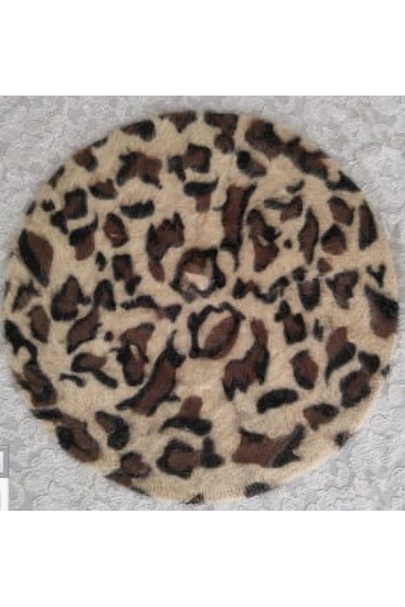 Angela & William New Elegant Leopard Warm Wool Spring Autumn Winter Beret Women French Artist Beanie Beret Hat for Women Beret Hat Present