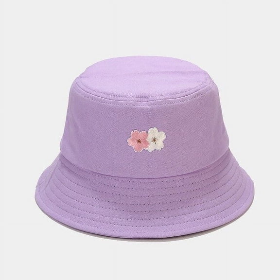 COCOpeaunt New Fashion Cherry Blossoms Panama Hat Rose Flower Bucket Hats Summer Floral Sun Hats for Women Cotton Fisherman Cap