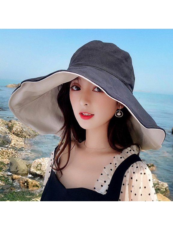 New Female Bucket Hat Wide Brim Two Side Wear Women Bob Caps Hip Hop Gorros Women Summer Panama Cap Beach Sun Fishing Boonie Hat