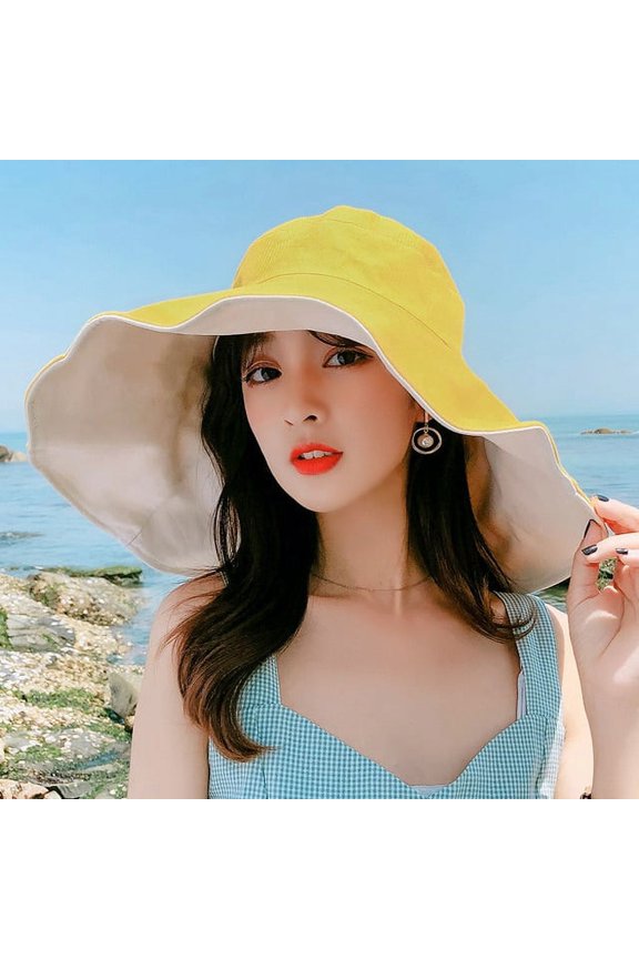 New Female Bucket Hat Wide Brim Two Side Wear Women Bob Caps Hip Hop Gorros Women Summer Panama Cap Beach Sun Fishing Boonie Hat