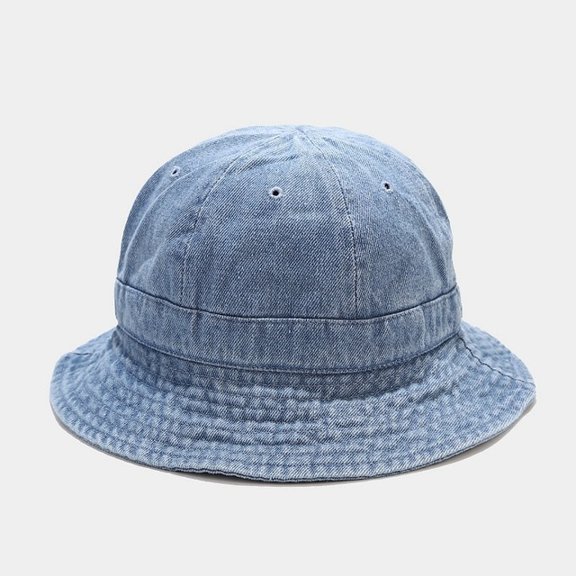 COCOpeaunt New Foldable Fisherman Hat Washed Denim Bucket Hat Unisex Fashion Bob Hat Hip Hop Gorros Mens Ladies Panama Bucket Hat Cap