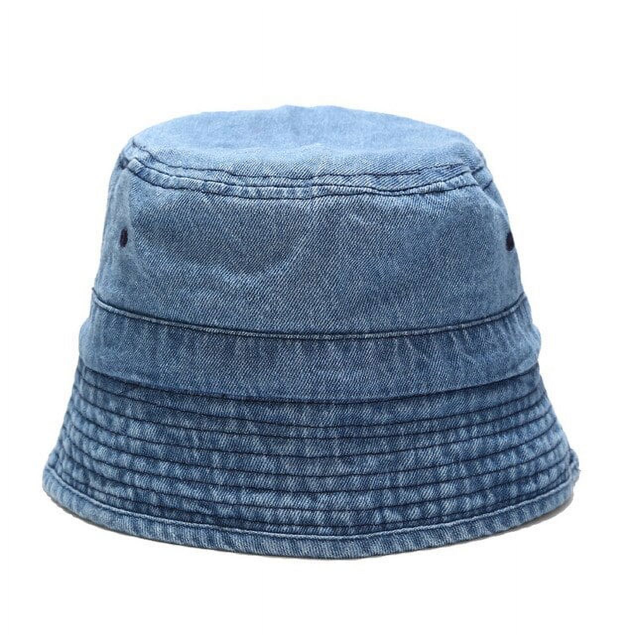 COCOpeaunt New Foldable Fisherman Hat Washed Denim Bucket Hats Fashion ...