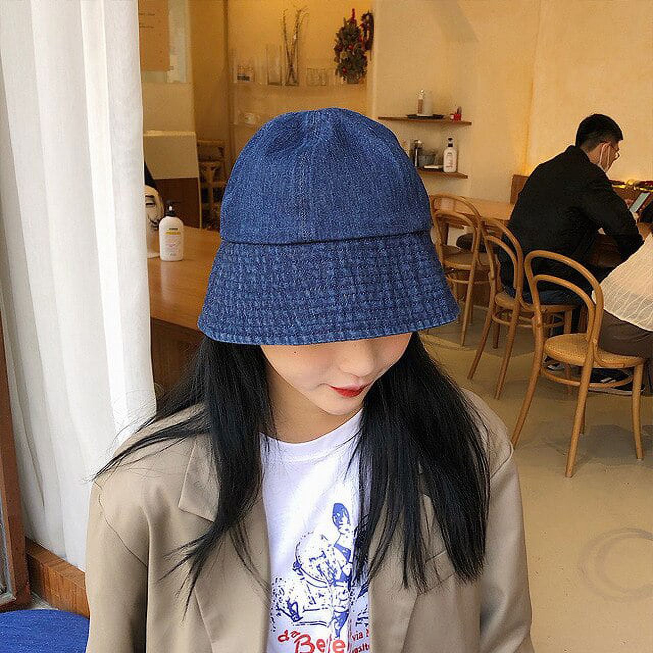 COCOpeaunt New Foldable Fisherman Hat Washed Denim Bucket Hats Female ...