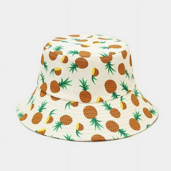 COCOpeaunt New Fruit Pattern Fisherman Hat Men and Women Outdoor Leisure Sunscreen Sun Hats Double-sided Panama Bob Cap Bone Girls Cap
