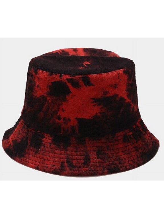 New Graffiti Style Panama Summer Harajuku Bucket Hat Colorful Tie Dye Fisherman Hat Reversible Bob Bucket Cap for Men Women