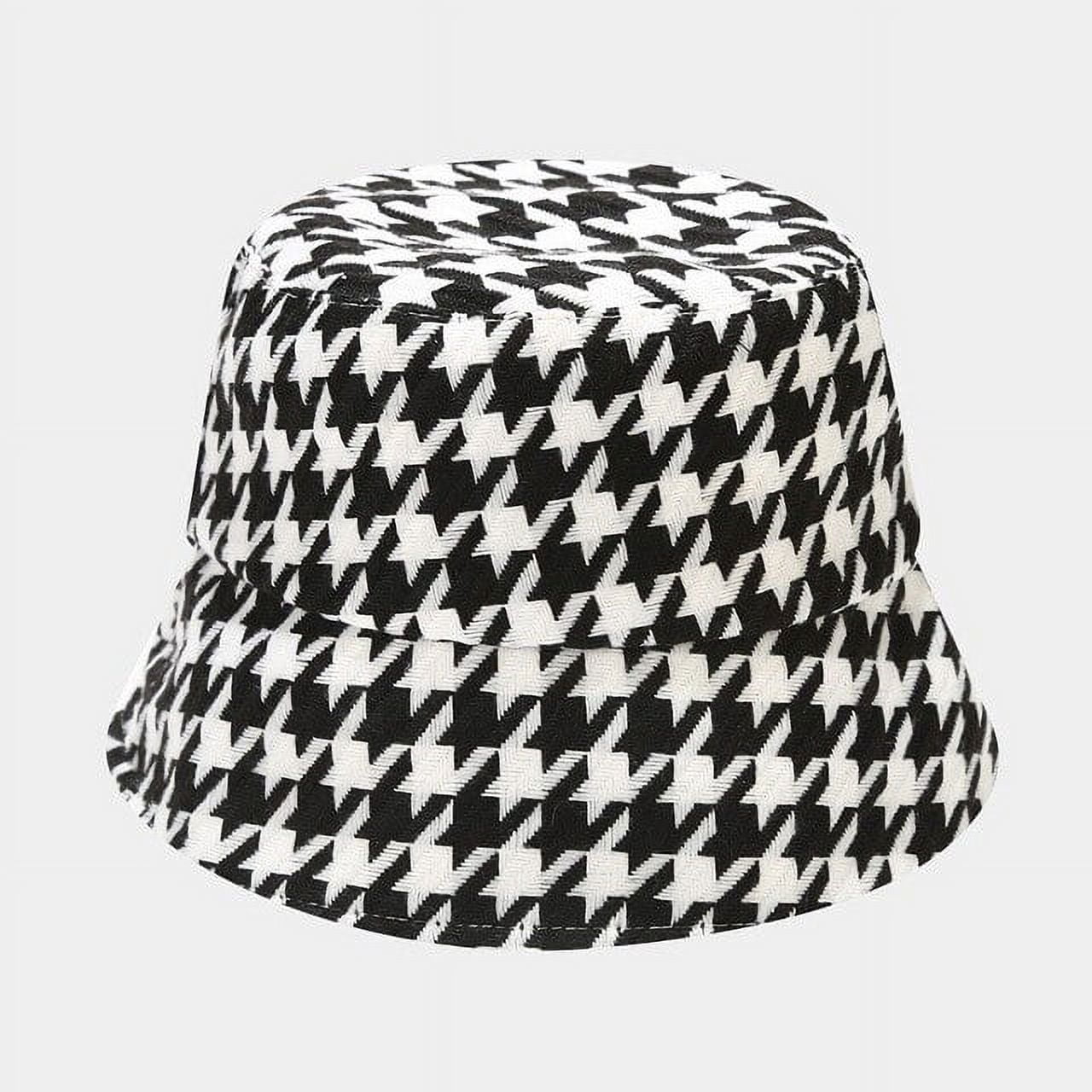 Stylish Black and White Houndstooth Women\'s Cap Ladies Houndstooth Cap Women main image 3