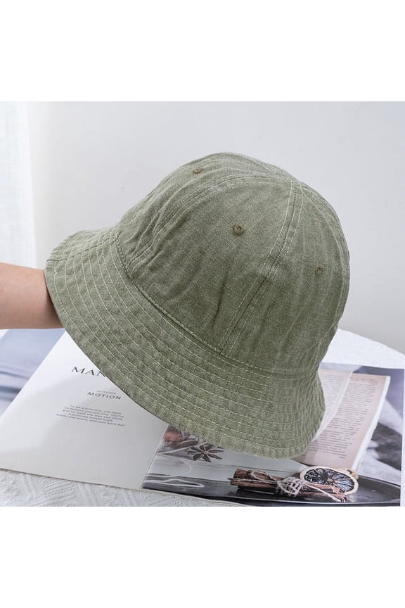 New Solid Cotton Washed Denim Bucket Hats Unisex Bob Folding Fisherman Wide Brim Caps Hip Hop Gorros Men Women Panama Bucket Cap