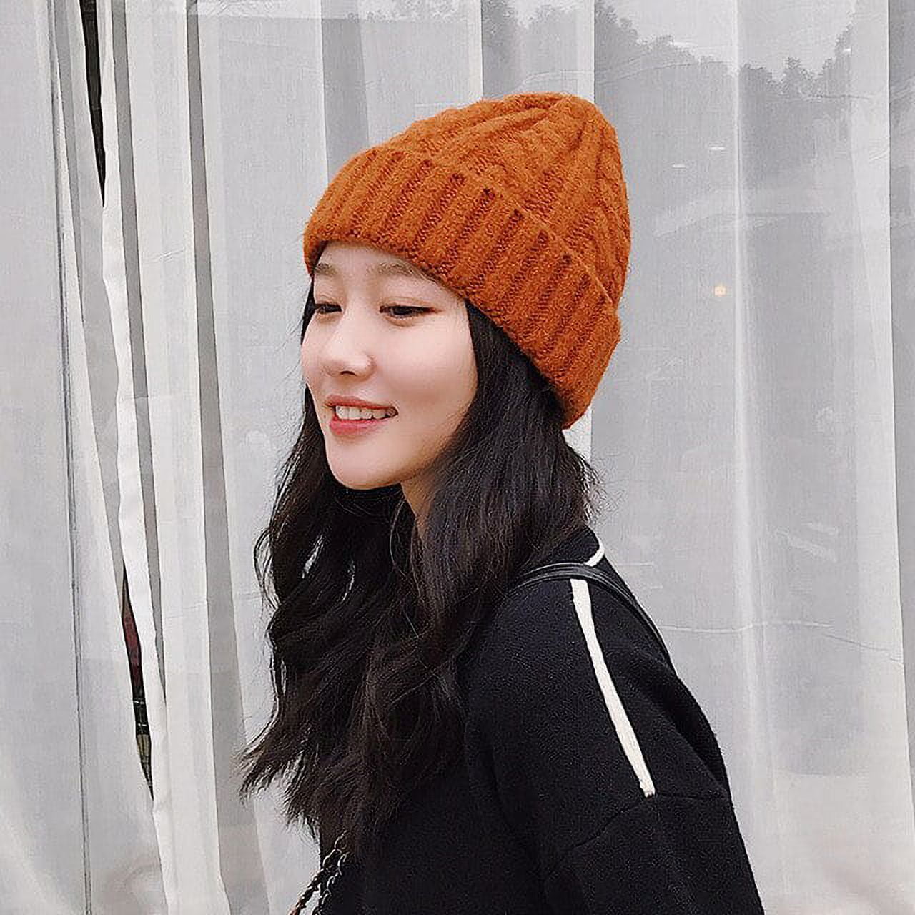 COCOpeaunt New Solid Women Beanie Upset Knitted Warm Soft Trendy Winter Hats Simple Women Casual Caps Elegant All Match Beanie Travel Gift