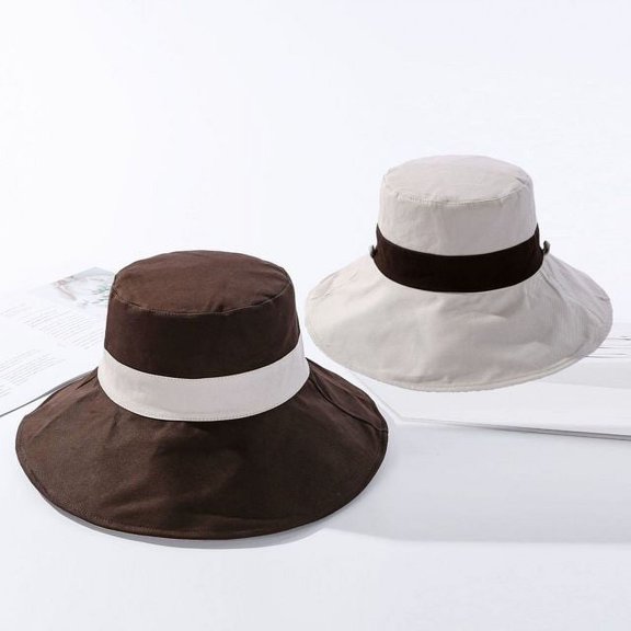 COCOpeaunt New Stitching Color Double Sided Summer Bucket Hat Fisherman Hat Outdoor Travel Hat Sun Cap Hats for Women Travel Hat Present