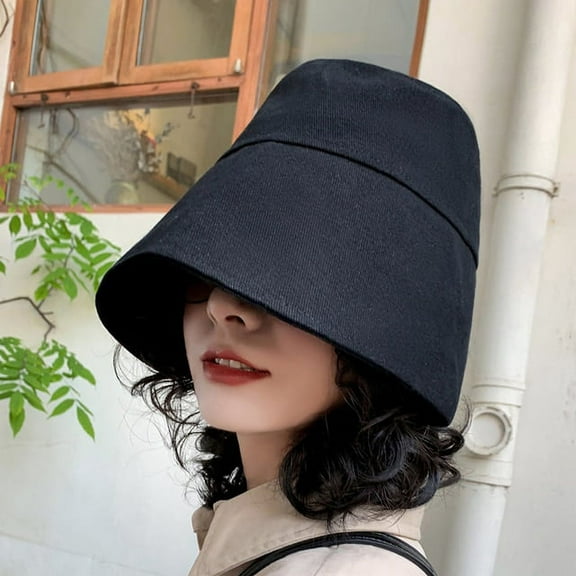 COCOpeaunt New Summer Foldable Bucket Hat Foldable Fisherman Hat Women Soft Beach Big Wave Shade Fisherman Cap Fashion Solid Panama