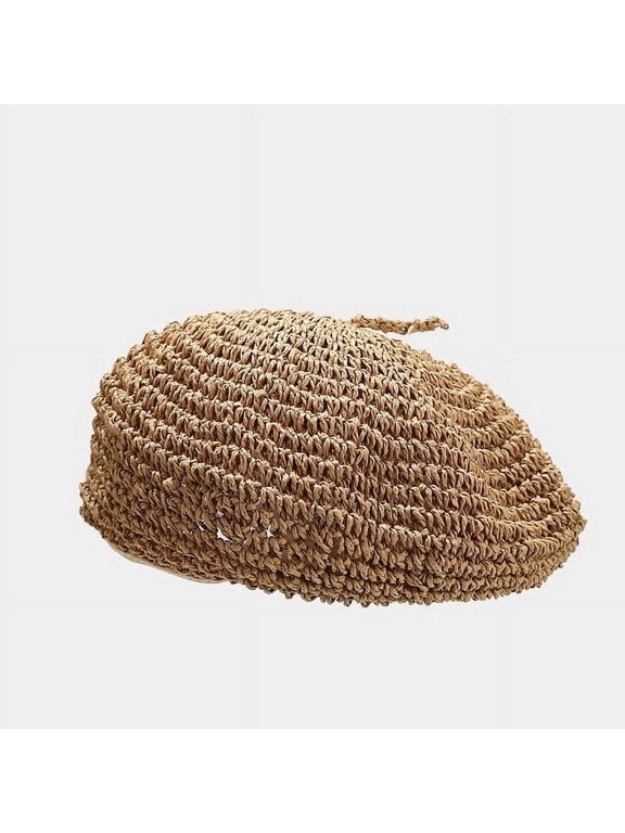 New Summer Weave Beret Female Straw Hats for Women Spring Autumn Flat Sun Hat Breathable Casual Holiday Artist Beach Cap Chapeau