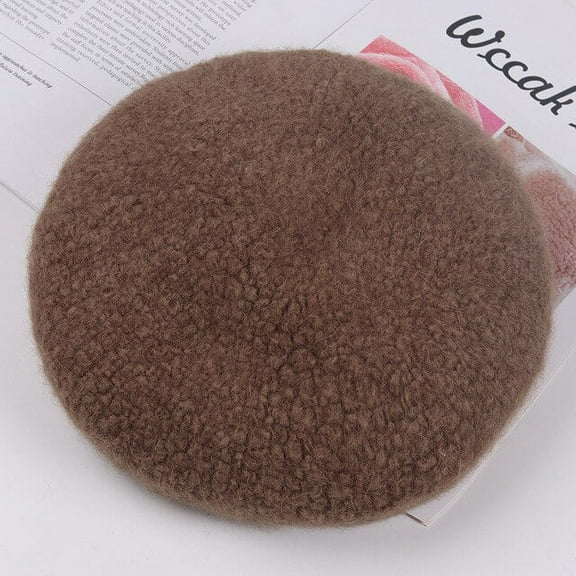 COCOpeaunt New Women Handmade Beret Hat Female Hat Autumn Wool Felt Solid Colors Painter Cap Warm Thick Pea Newsboy Hat Outdoor Walking Hat