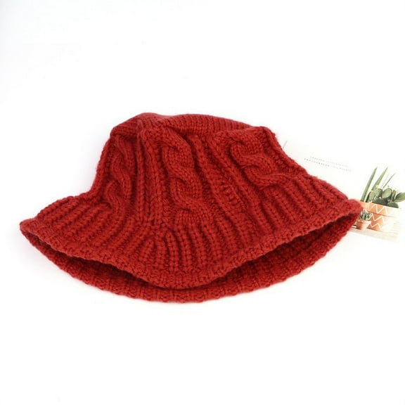 COCOpeaunt New Women Ladies Bucket Hat Simple Ladies Panama Hat Autumn and Winter Pure Color Knitted Hat Winter Fisherman Hat Girls Hat