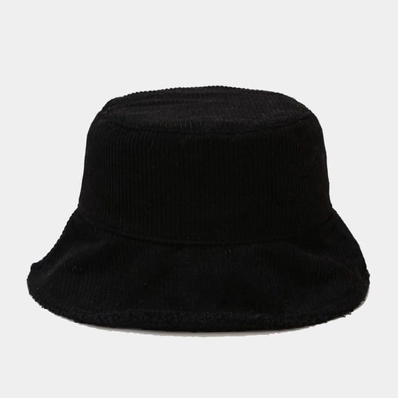 COCOpeaunt New Women Plus Plush Corduroy Bucket Hat Female Solid Winter Solid Streetwear Warmer Folding Big Wide Visor Vintage Flat Hats