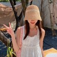 thumbnail image 1 of COCOpeaunt Summer New Handmade Crochet Beach Hat Korean Short-brimmed Bucket Hat Women Go Out Shopping Fisherman Hat Fashion Hollow Panama, 1 of 6